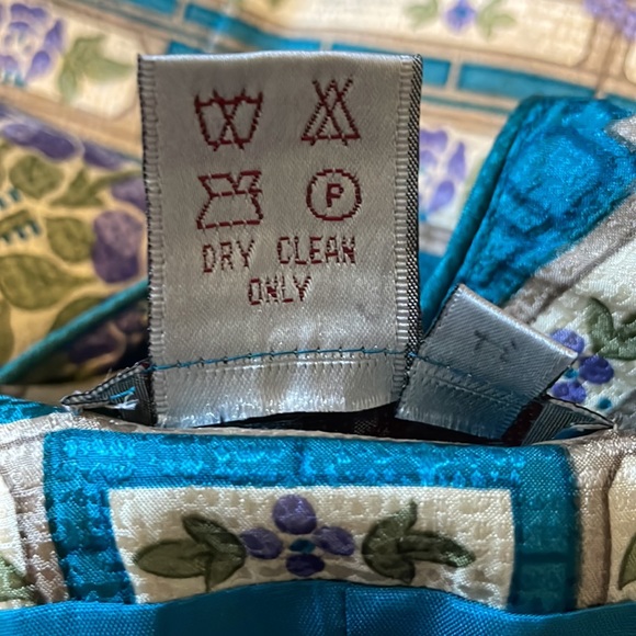 ADRIANNA PAPELL TEAL SILK SKIRT AND JACKET SET SIZE 8 - Picture 11 of 12